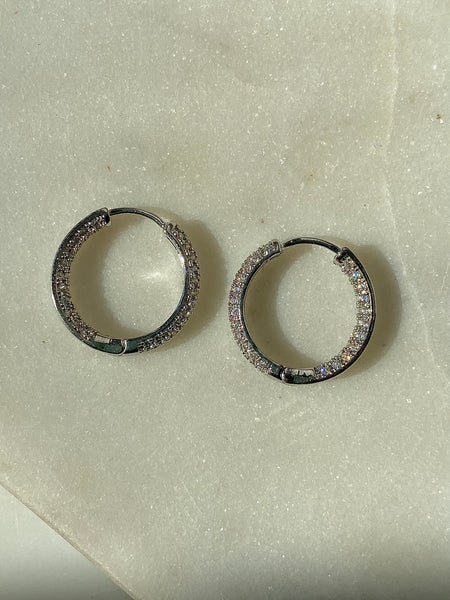 AMY| Cubic Zirconia Encrusted Hoops