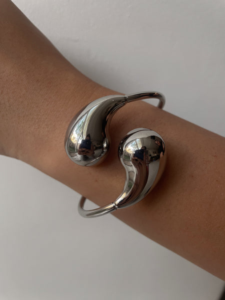 KYLIE TEARDROP BANGLE | Silver Plated | Chunky Drops | Bangle | Tarnish Free