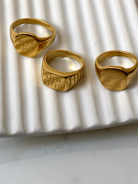 WORD RINGS| Tarnish Free | Gold Ring