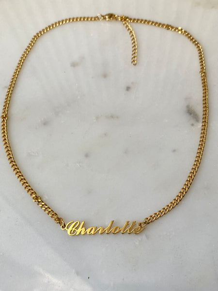 CHARLOTTE | Gold Name Necklace | Tarnish Free