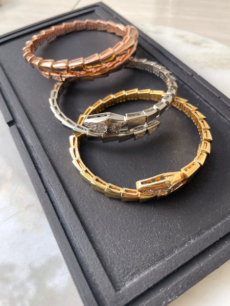 INFLUENCE | Gold/Silver/Rose-Gold | Plain Adjustable Snake | Bracelet (1 piece)