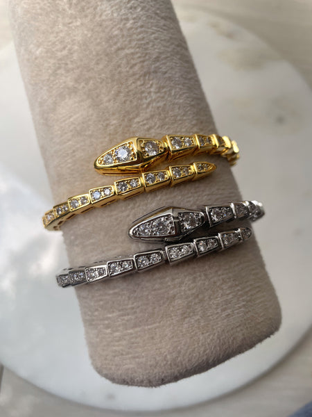 SNAKED | Gold/Silver | Encrusted Snake | Bracelet/Ring (1 piece)