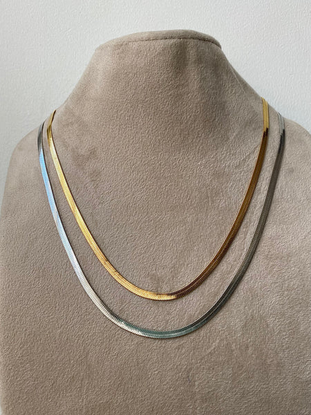 MILES |Gold/silver Steel Snake Chain 4mm |48cm/55cm/60cm/65cm| Mens Necklace