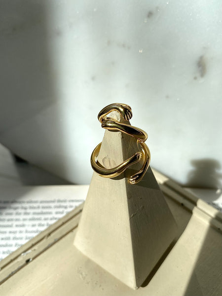 HUG IN A RING | Tarnish Free | Adjustable | Gold Hug Ring