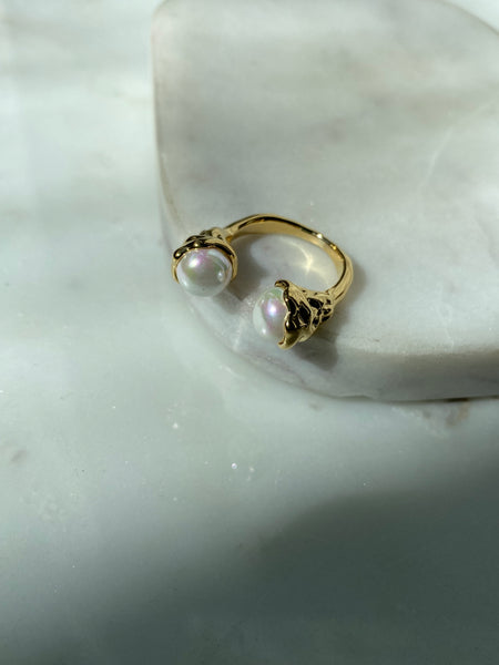 EDITH | Tarnish Free | Adjustable | Gold Pearl Ring