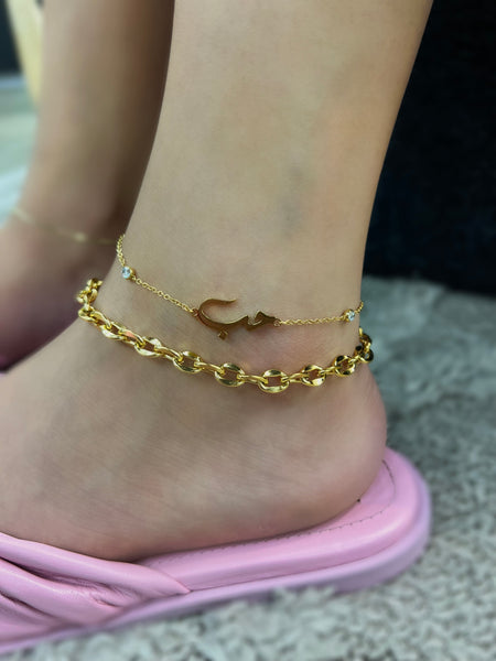 BEACH BABE| Tarnish-Free | Anklet | Stainless Steel | Gold