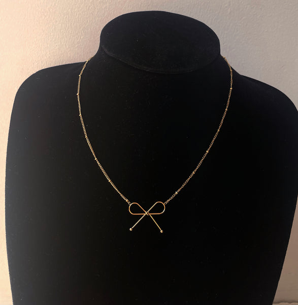 SERENA | Tarnish Free| Gold Wire Bow | Necklace