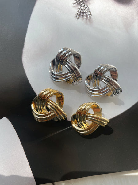 VIVIENNE | Tarnish Free | Gold/Silver Chunky Intertwined Stud | Earrings