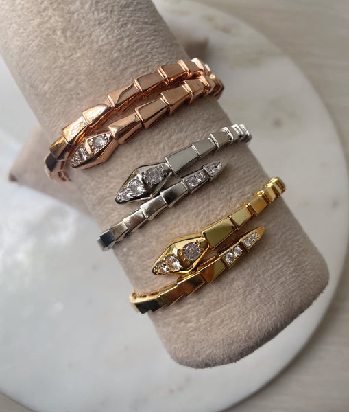 INFLUENCE | Gold/Silver/Rose-Gold | Plain Adjustable Snake | Bracelet (1 piece)