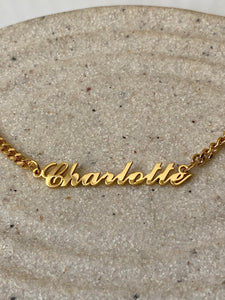 CHARLOTTE | Gold Name Necklace | Tarnish Free