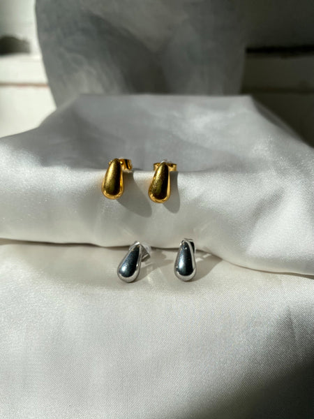 FORTUNA | Gold/Silver Plated | Extra Small Drop Stud | Earrings | Tarnish Free