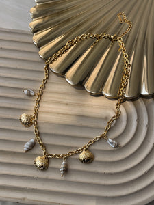 SANDY | Tarnish Free | Gold Shells Charm | Necklace