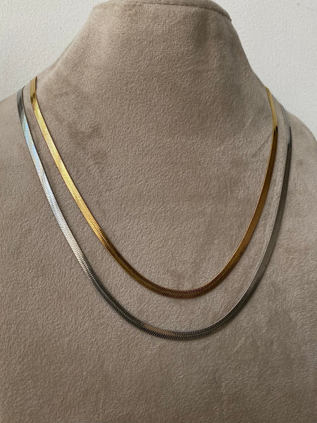 MILES |Gold/silver Steel Snake Chain 4mm |48cm/55cm/60cm/65cm| Mens Necklace