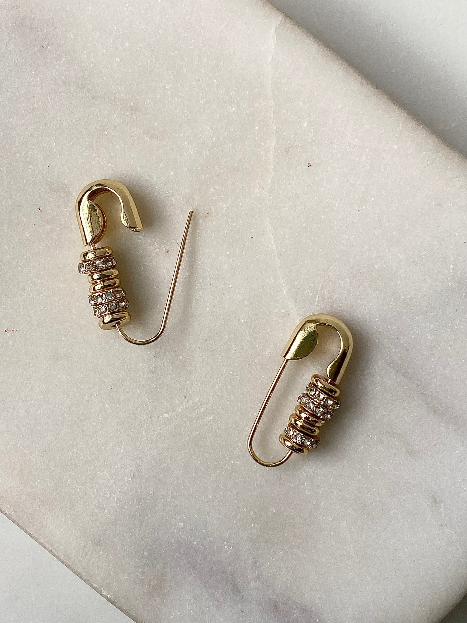 NIKITA| Jewel Encrusted Safety Pin Earrings