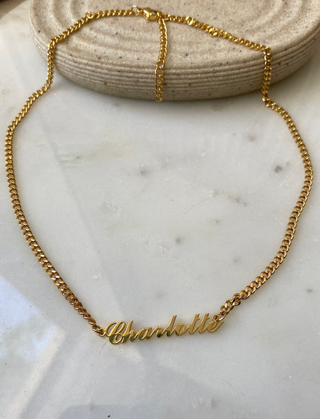 CHARLOTTE | Gold Name Necklace | Tarnish Free