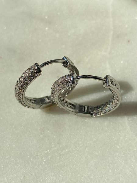 AMY| Cubic Zirconia Encrusted Hoops