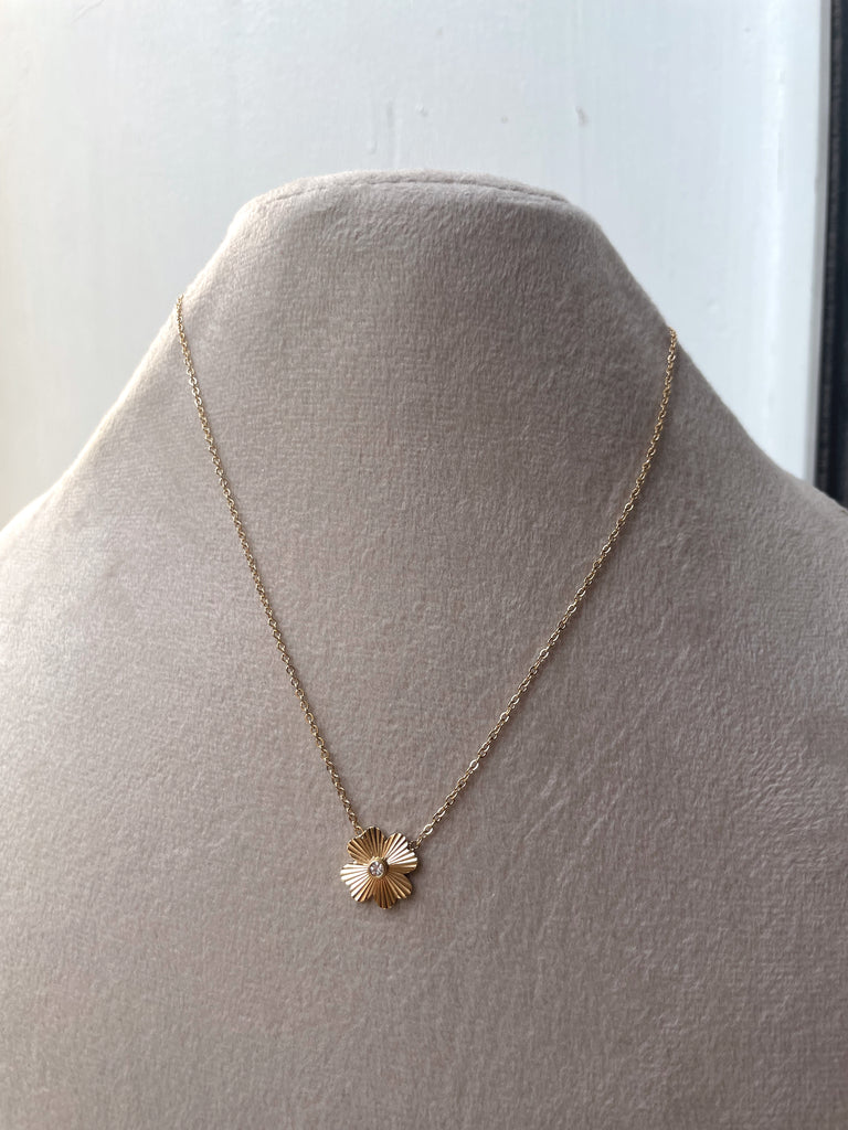 Dahlia Four Leaf Clover Necklace