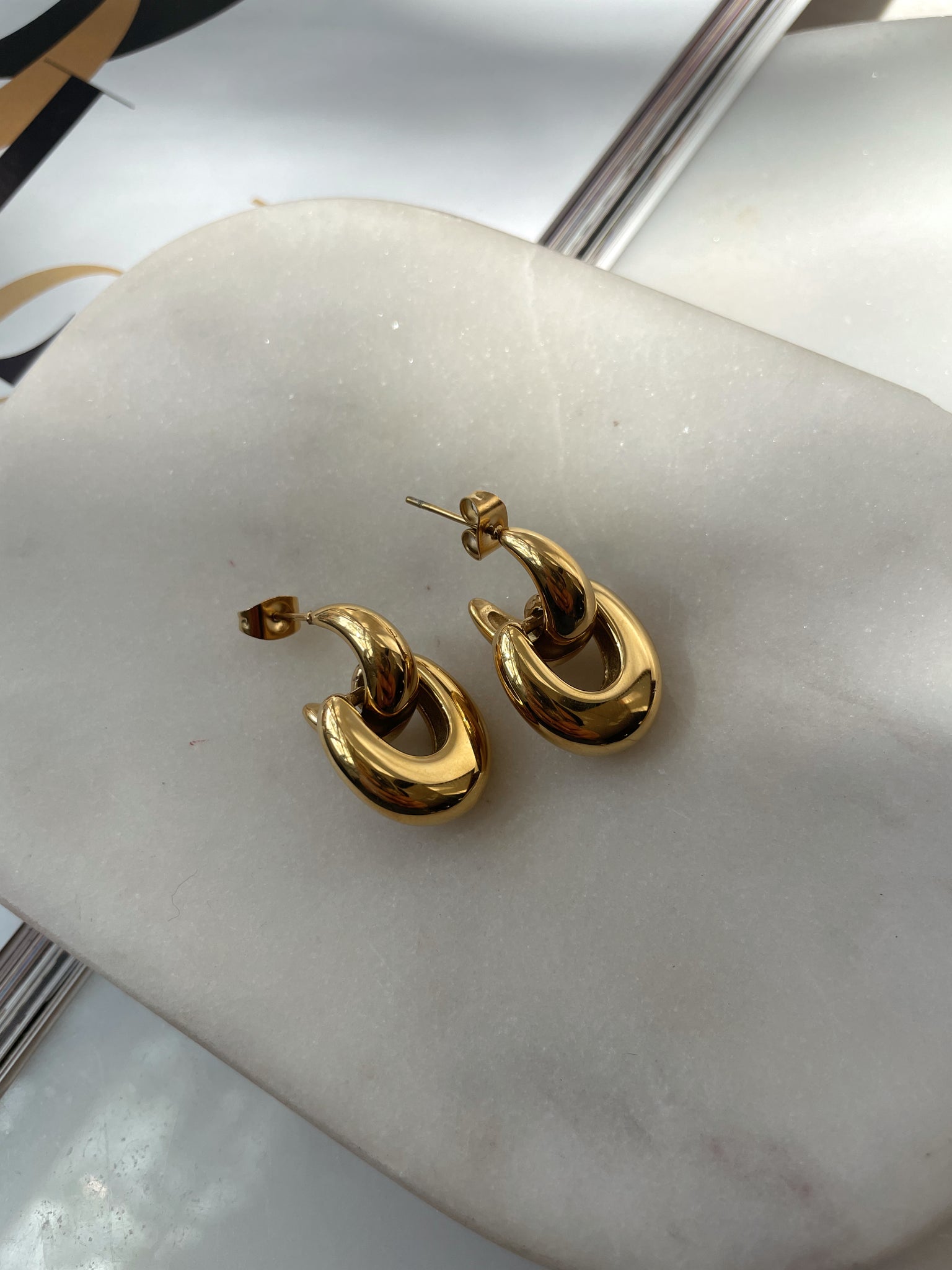 AUBREY | Tarnish Free | Gold/Silver Chunky Link Stud | Earrings