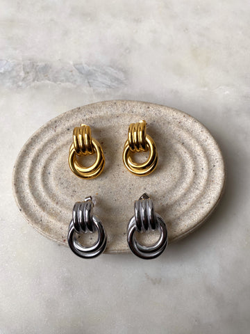 SALLY | Tarnish Free | Gold/Silver Chunky Hallow Circle Earrings