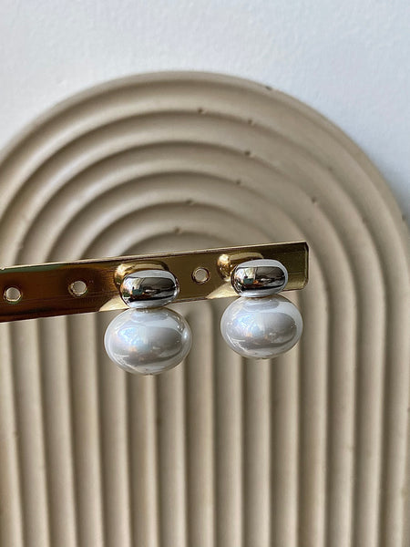 FELICIA | Gold/Silver And Faux Pearl | Chunky Studs|