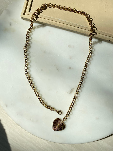 WHOLESOME | Tarnish-Free | Gold/Silver Chunky  Heart  Pendant | Necklace