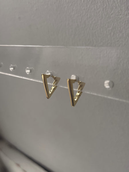 PYRAMID | S925 Sterling Silver | 18ct Gold/Silver Plated | Triangular Huggie | Earrings