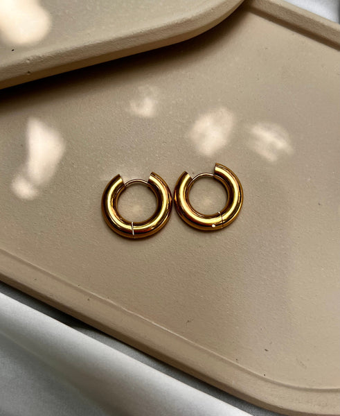 GEMMA | Tarnish Free | Gold Chunky Hoop | Earrings (5 sizes)