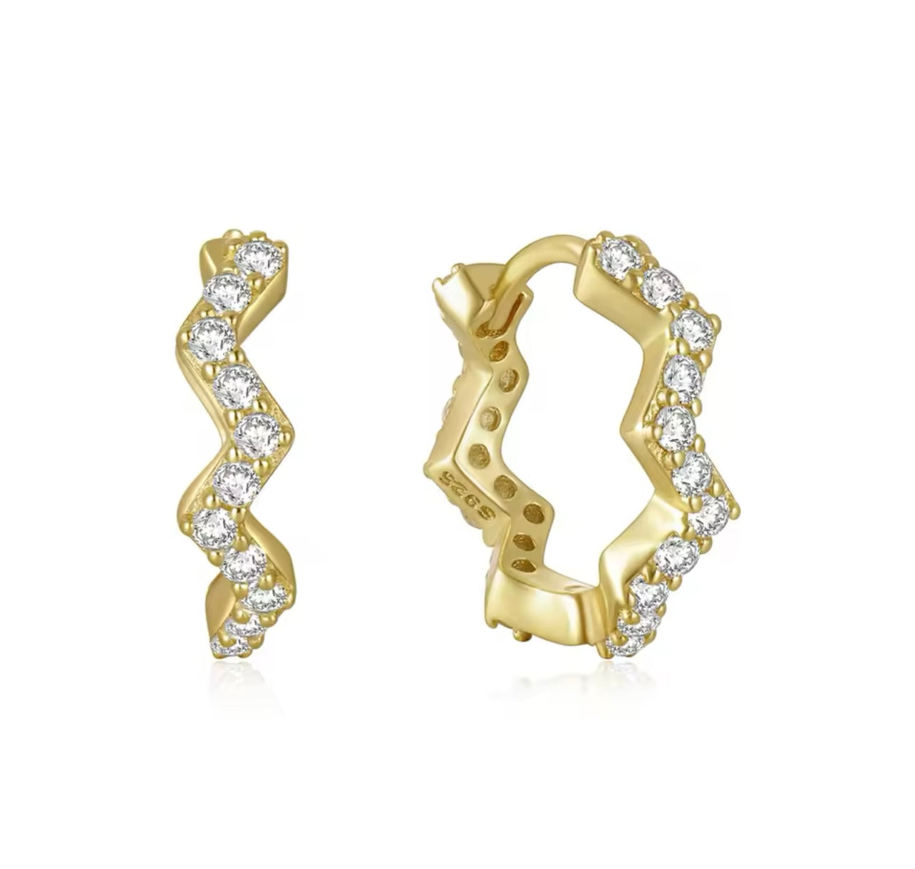 ENLIGHTEN | S925 Sterling Silver | 18ct Gold/Silver Plated | Zigzag Earrings