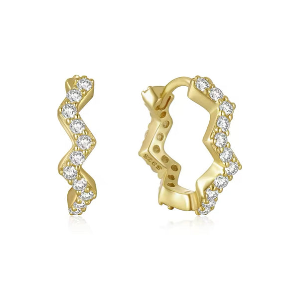 ENLIGHTEN | S925 Sterling Silver | 18ct Gold/Silver Plated | Zigzag Earrings