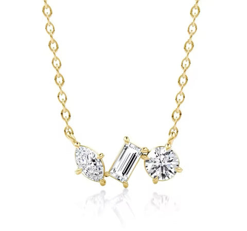 REMILYN | S925 Sterling Silver | 18ct Gold/Platinum Plated |Encrusted Bar Necklace