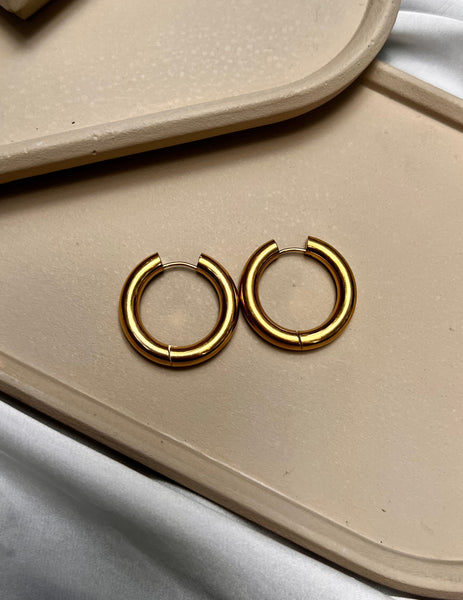 GEMMA | Tarnish Free | Gold Chunky Hoop | Earrings (5 sizes)