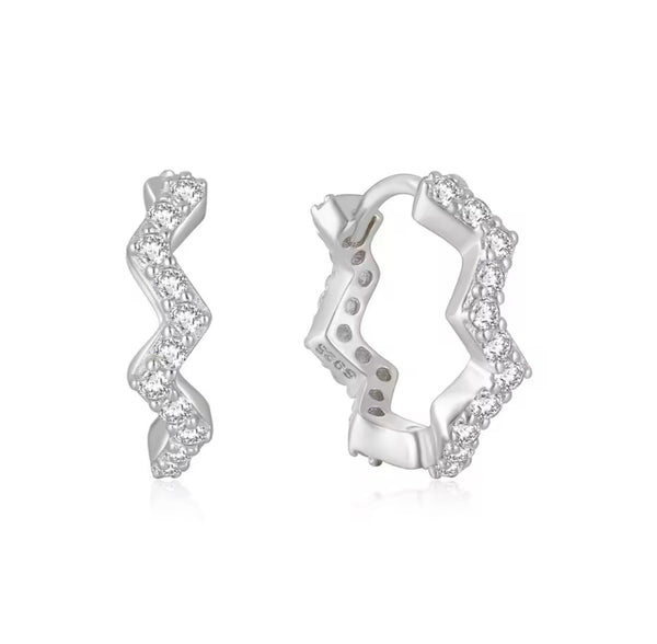 ENLIGHTEN | S925 Sterling Silver | 18ct Gold/Silver Plated | Zigzag Earrings