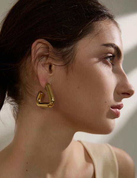 REBEL | Tarnish Free | Gold/Silver Chunky Triangle | Earring