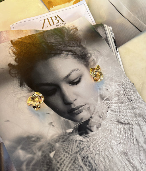 VIVIENNE | Tarnish Free | Gold/Silver Chunky Intertwined Stud | Earrings