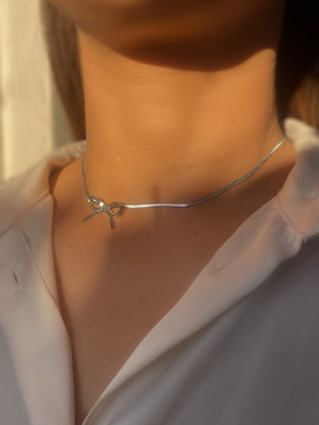 IT GIRL | Tarnish Free | Gold/Silver Mini Bow | Choker Necklace