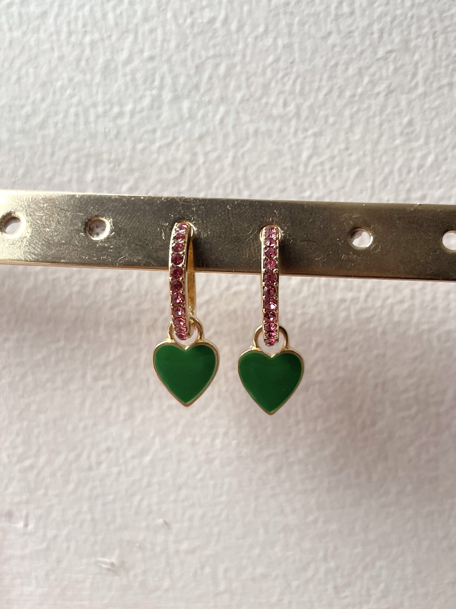 AQUA | Blue/Green/Pink Gold Encrusted Heart | Earring