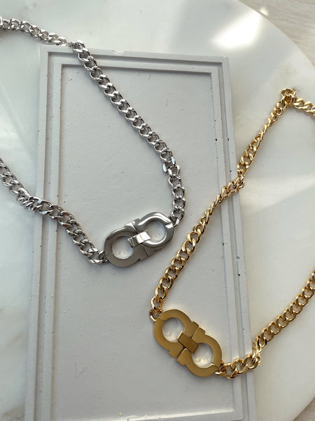 SUCCESSION | Tarnish-Free | Gold/Silver Chunky Link Pendant | Necklace