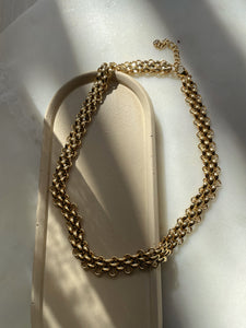 HAMPTONS | Tarnish-Free | Gold Chunky Woven Link | Necklace/Bracelet