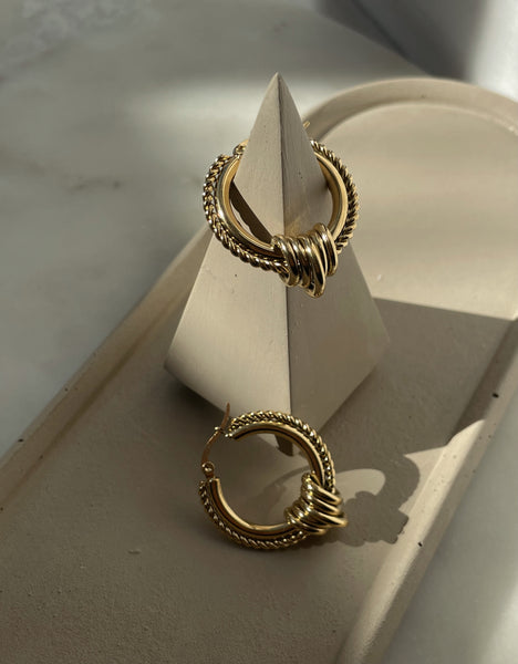 EMBER | Tarnish Free | Gold Plated Woven Hoops | Earring