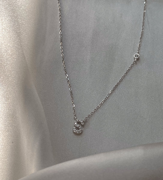 JADORE Necklace I Initial I S925 Sterling Silver I Gold/Silver I Cubic Zirconia I Letter Necklace