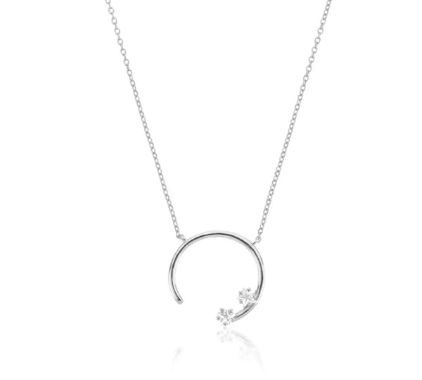 LANA I Cresent Necklace I S925 Sterling Silver I 18ct Gold/Platinum Plated I Cubic Zirconia