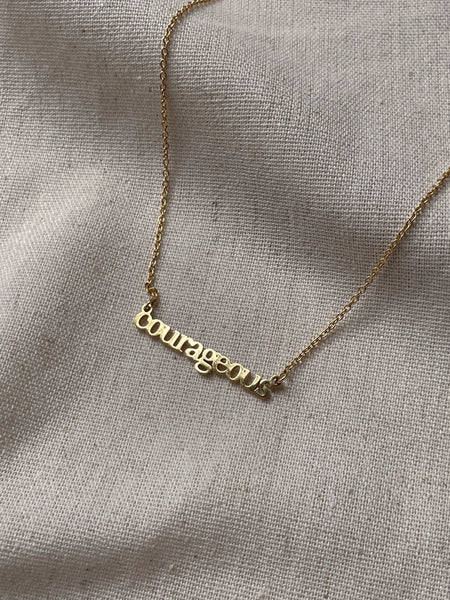 Word Necklaces | Pendant Style | Tarnish Free | 18ct Gold Plated and Stainless Steel | Selflove/fearless/triumphant/courageous/shero/warrior/girlboss