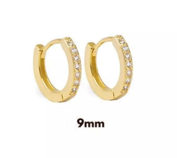 DERIKA| Huggies| S925 Sterling Silver I 18ct Gold Plated I Cubic Zirconia