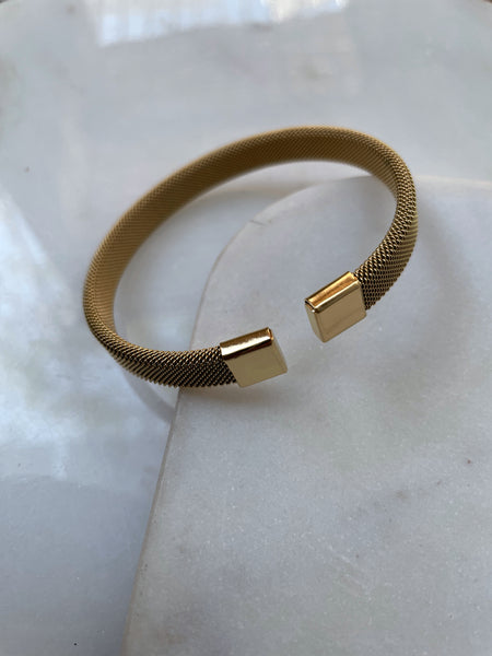 TOASTED | Tarnish Free | Adjustable Wrist Mesh Cuff | Gold/ Silver