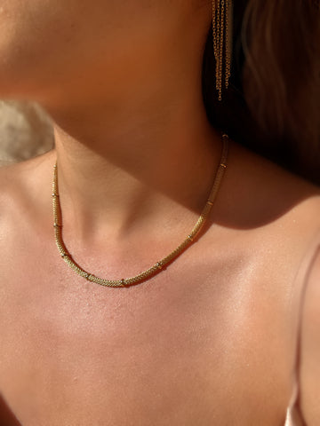 NATALIE | Tarnish-Free | Stainless Steel Gold Plated | Mesh Necklace/bracelet