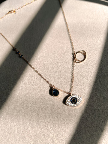 NERA | Rose-Gold / Gold Evil Eye Charm | Stainless Steel 18k Gold | Necklace