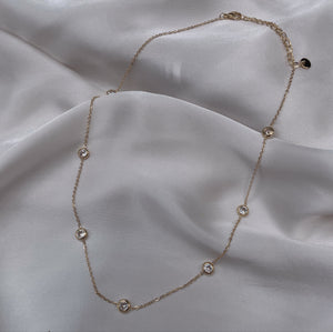 DIAMOND DROPS | Tarnish-Free | Gold Clear Cubic Zirconia Drop | Necklace