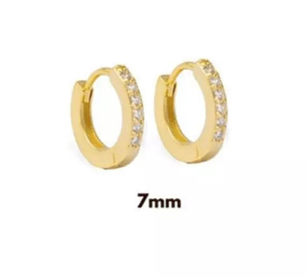 DERIKA| Huggies| S925 Sterling Silver I 18ct Gold Plated I Cubic Zirconia