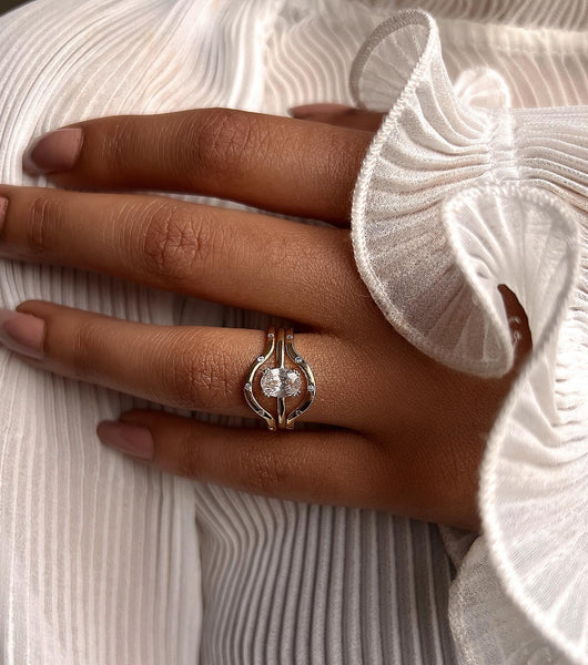 PRINCESSA I Ethereal Collection | S925 Sterling Silver I 18k Gold Plated I Cubic Zirconia Ring