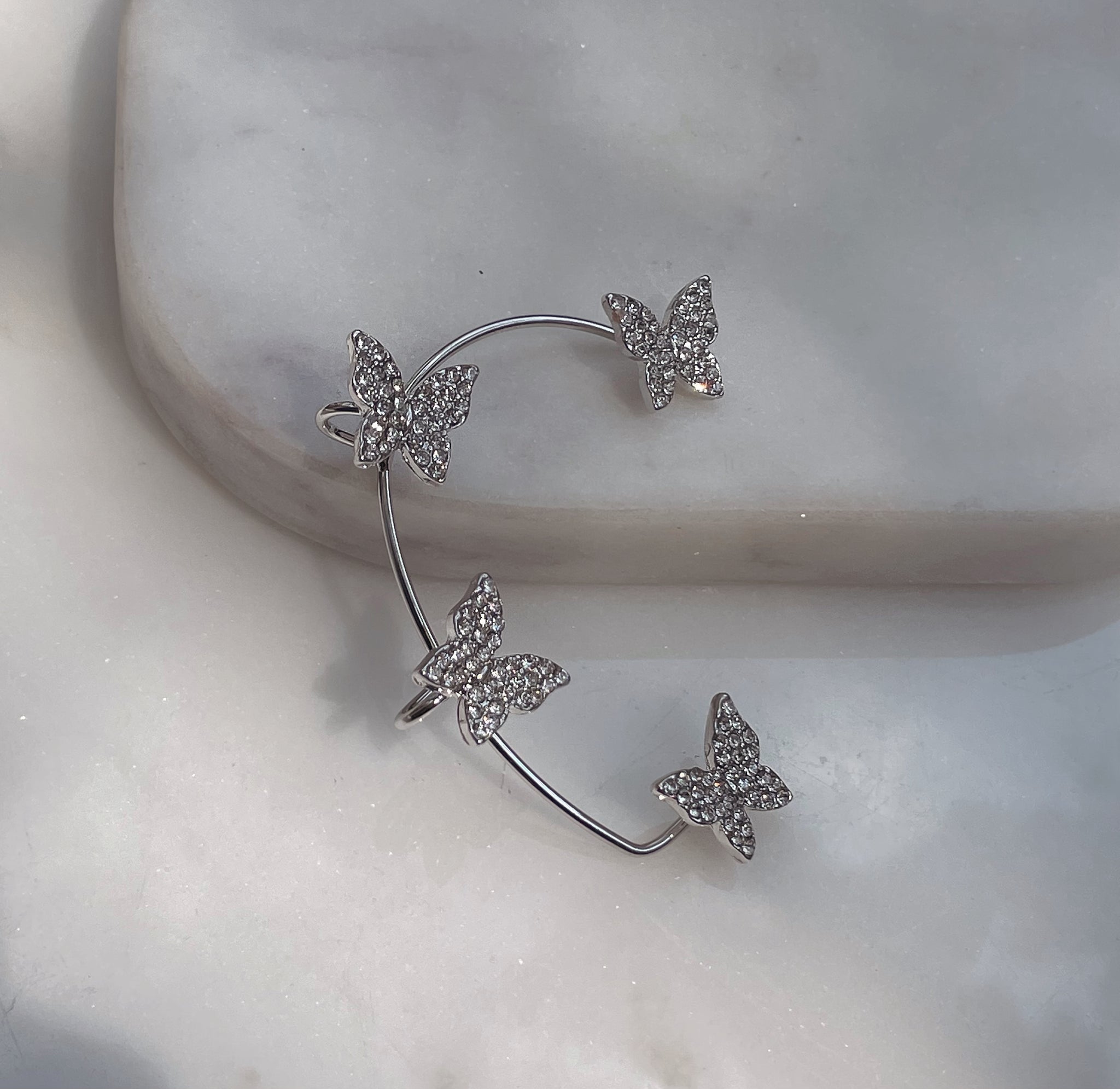 BUTTERFLY EAR CUFF | Gold/Silver Butterfly Diamanté | Ear Cuff (Single Piece)